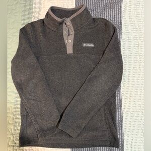EUC Columbia fleece pullover quarter snap gray YM 10/12